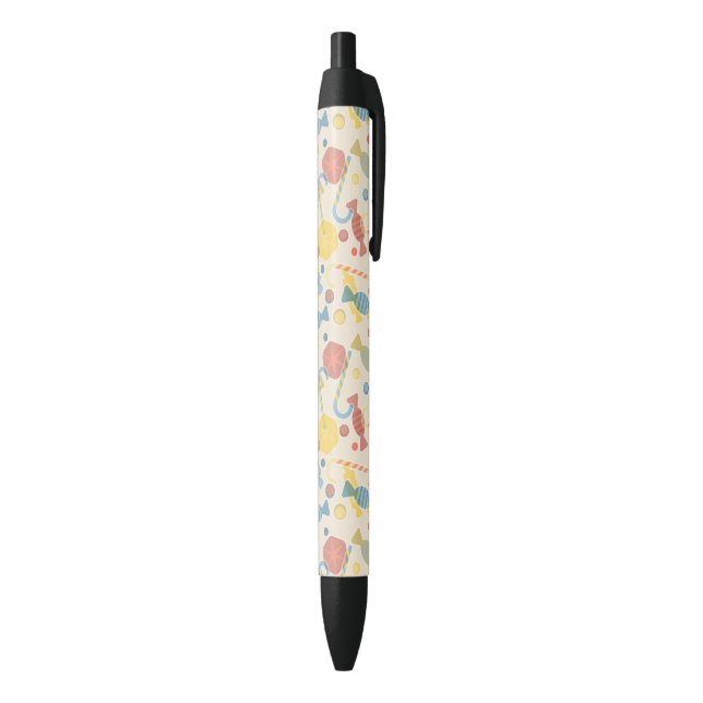 Stylo Noir Bonbons et motif de sucrerie (Bas (Vertical))