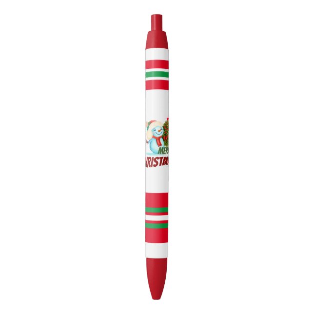 Stylo Noir bonhomme de Noël (devant Vertical)