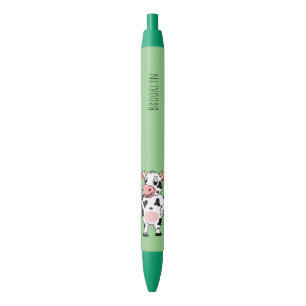Stylo Noir Bonne vache avec dessin animé de biberon