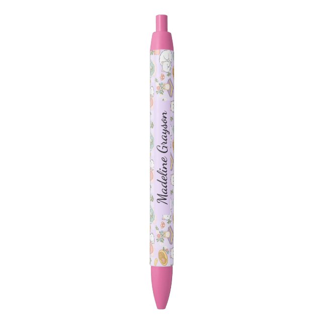 Stylo Noir Bookish Gingham Girl Cute Purple (devant Vertical)