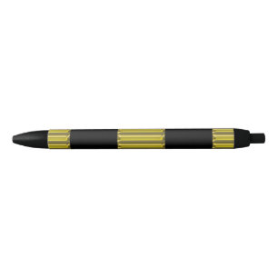 Stylo Noir Bordure d'or - Ligne brisée + votre dos et votre i