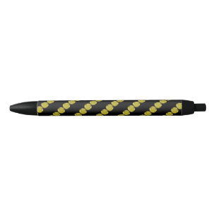 Stylo Noir Bordure d'or - Ligne de points + votre dos et votr