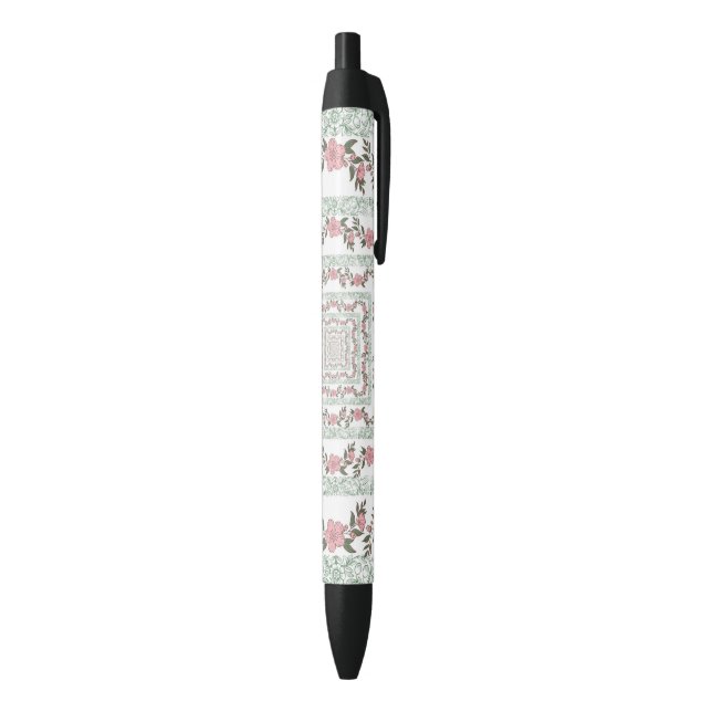 Stylo Noir Bordure rose verte Retro Y2K les années 70 Motif d (Bas (Vertical))