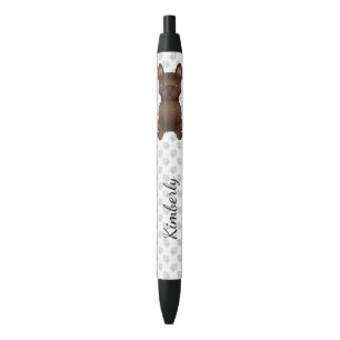 Stylo Noir Bouledogue français au chocolat / Chien Bouledogue