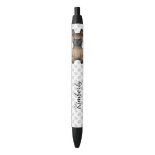 Stylo Noir Bouledogue français bringé / Frenchie Chien mignon