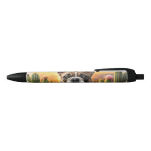 Stylo Noir Bouledogue français Cactus Bouledogue français 