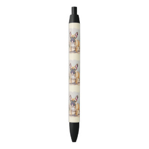 Stylo Noir Bouledogue Français Fauve Brun Coloré Chien Mignon