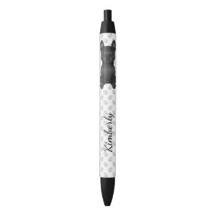 Stylo Noir Bouledogue français noir / Frenchie avec pattes et