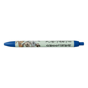 Stylo Noir Boutique de toilettage pour chiens à l'aquarelle d