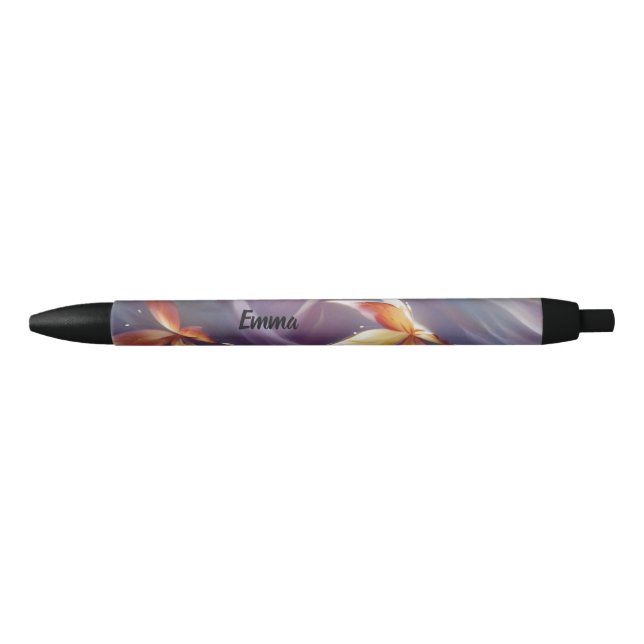 Stylo Noir Boutons d'aquarelle jolie Nom du script personnali (Devant)