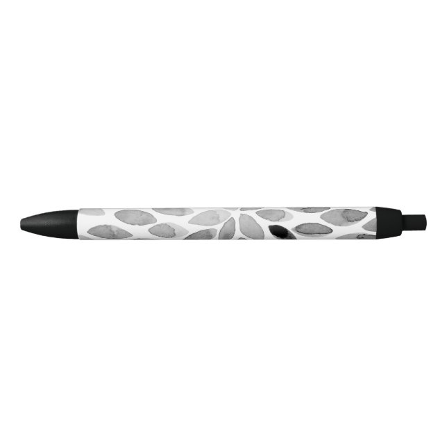 Stylo Noir Boutons de brosse d'aquarelle - noir et blanc (Devant)