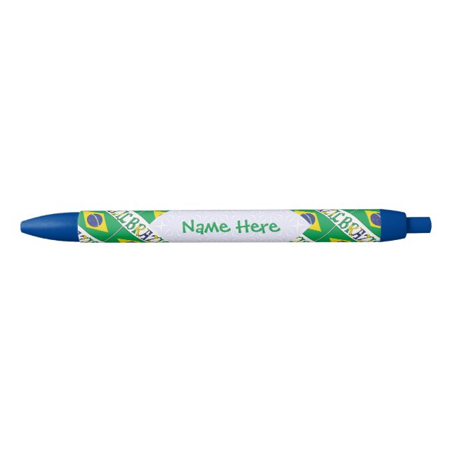 Stylo Noir Brazil Flag Personalized (Devant)