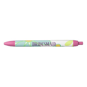 Stylo Noir Bridesmaid Floral Bleu