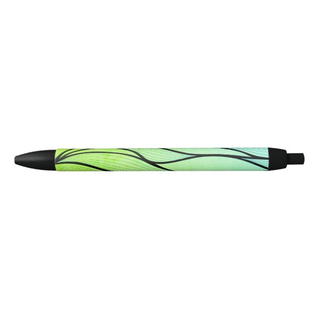 Stylo Noir Bright Green Hues Creative Leave Motif (Devant)