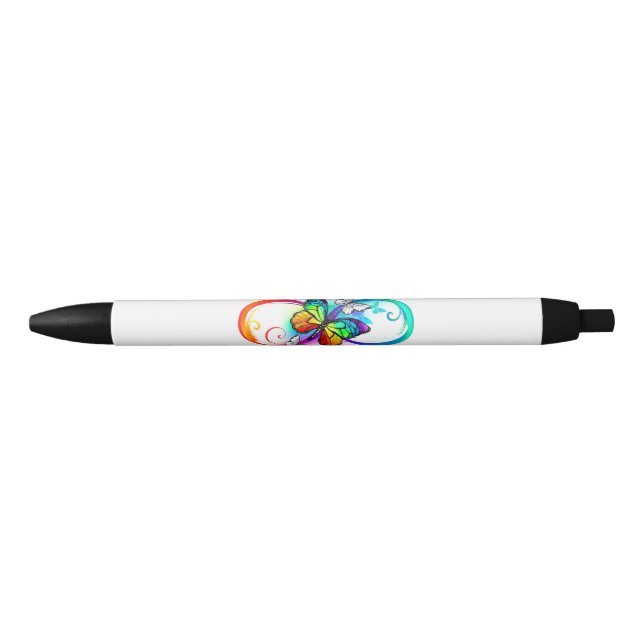Stylo Noir Bright infinity with rainbow butterfly (Devant)