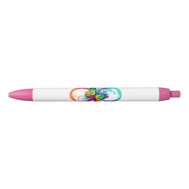 Stylo Noir Bright infinity with rainbow butterfly (Devant)