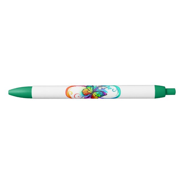 Stylo Noir Bright infinity with rainbow butterfly (Devant)