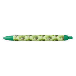 Stylo Noir Brocoli drôle vert de bande dessinée