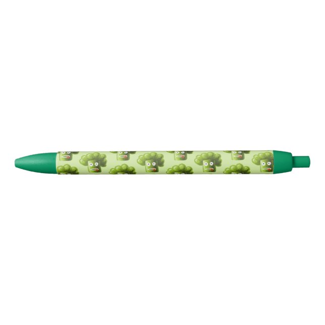 Stylo Noir Brocoli drôle vert de bande dessinée (Devant)