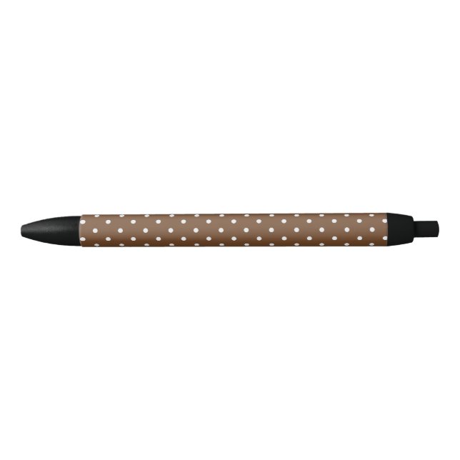 Stylo Noir Brown Polka Dot Pattern Retro Minimal Dotted Desig (Devant)