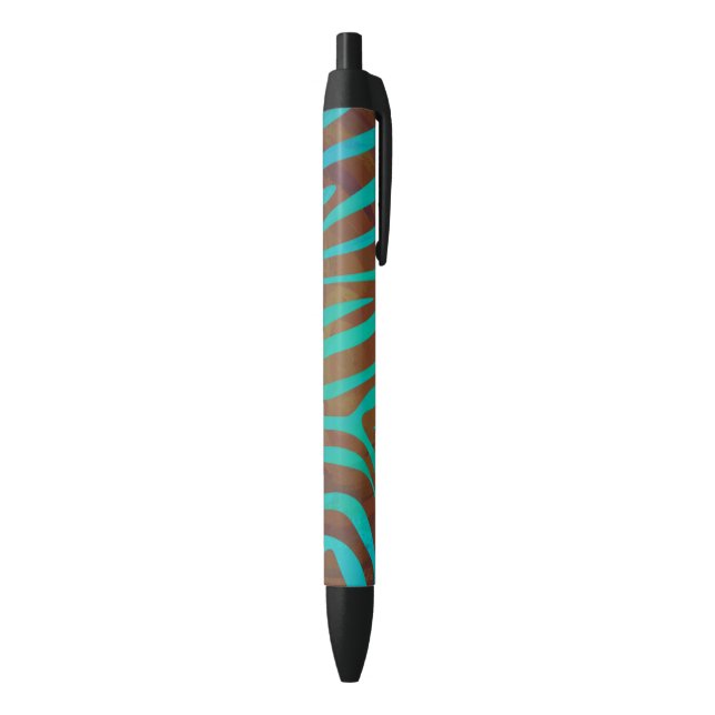 Stylo Noir Brun de zèbre et copie turquoise (Bas (Vertical))