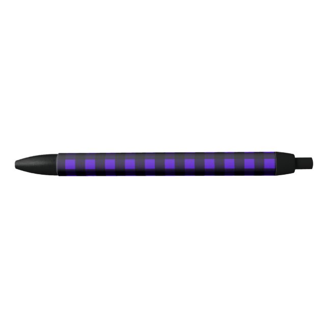 Stylo Noir Buffle Bleu Grande Plaid (Devant)