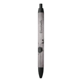 Stylo Noir Bug Fleur Malin Vintage gothique Personnalisé