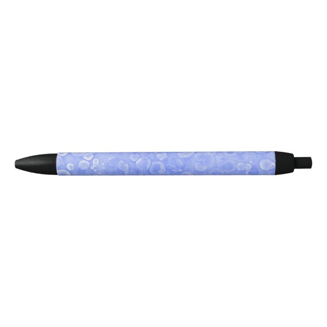 Stylo Noir Bulles Bleues Et Blanches (Devant)