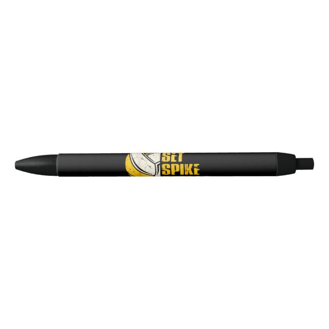 Stylo Noir Bump Set Spike Répéter Volleyball Funny (Devant)