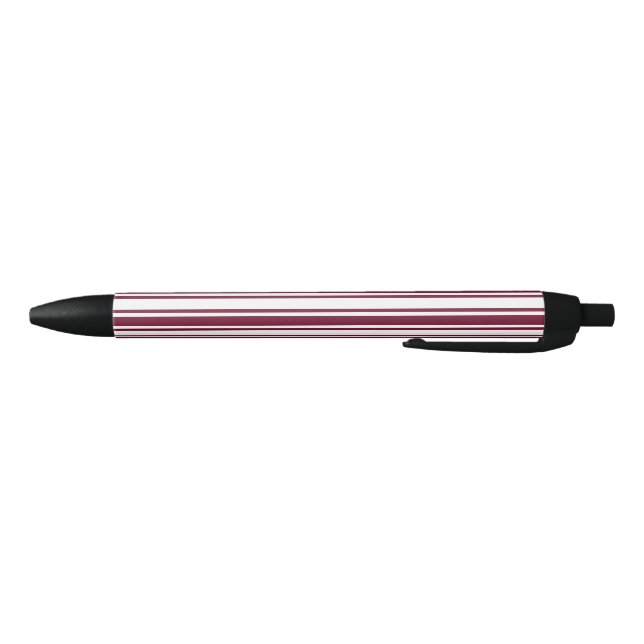 Stylo Noir Burgundy rouge et blanc bonbons rayures (Bas)