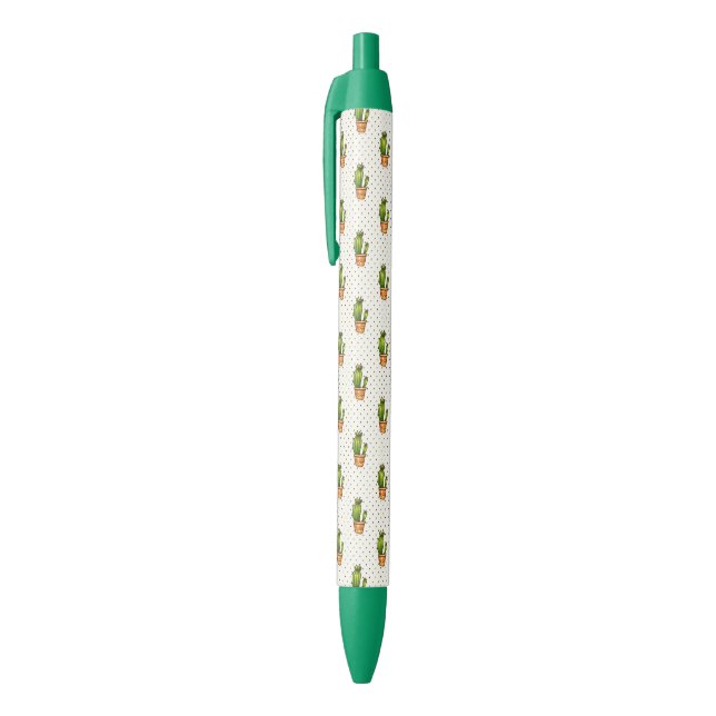 Stylo Noir Cactus et motif de point succulent de Polk (Haut (Vertical))