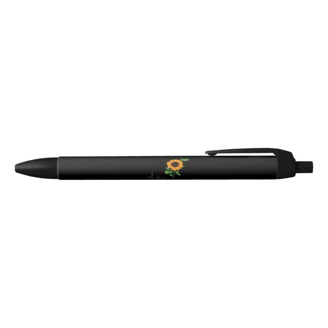 Stylo Noir Cadeau de fleur de tournesol (Haut)