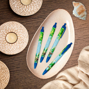 Stylo Noir Cadeau de mariage de plage rétro thème tropical