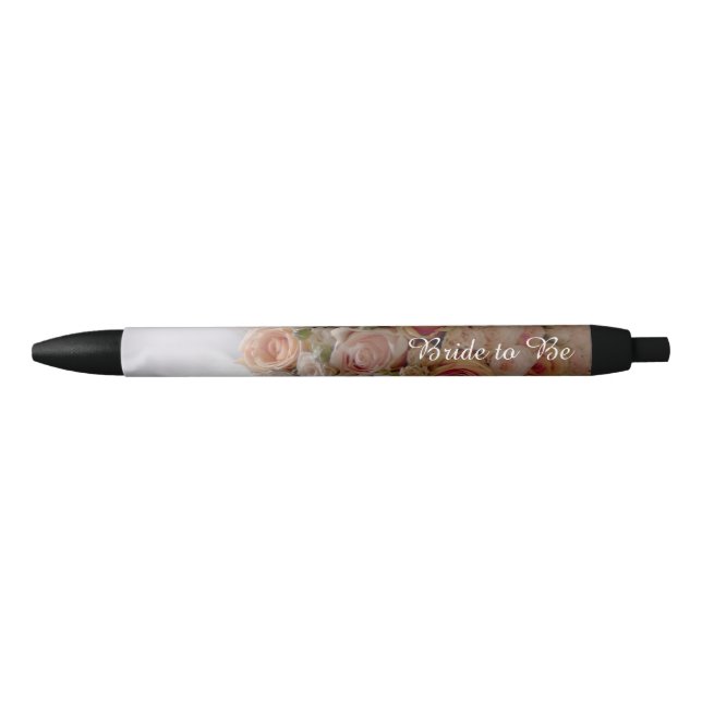 Stylo Noir Cadeau floral de douche de mariage pour future mar (Devant)