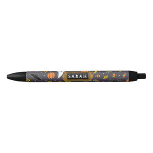 Stylo Noir Cadeau Halloween personnalisé