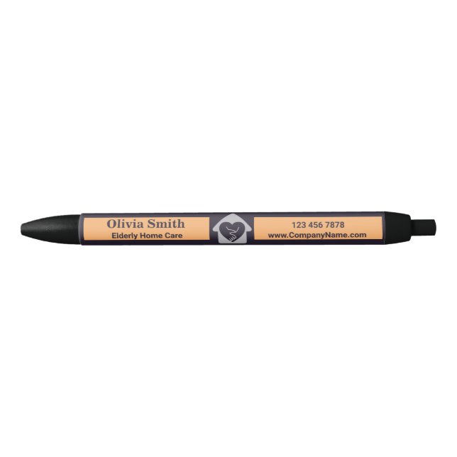 Stylo Noir Cadeau promotionnel pour aide-soignant à domicile  (Devant)
