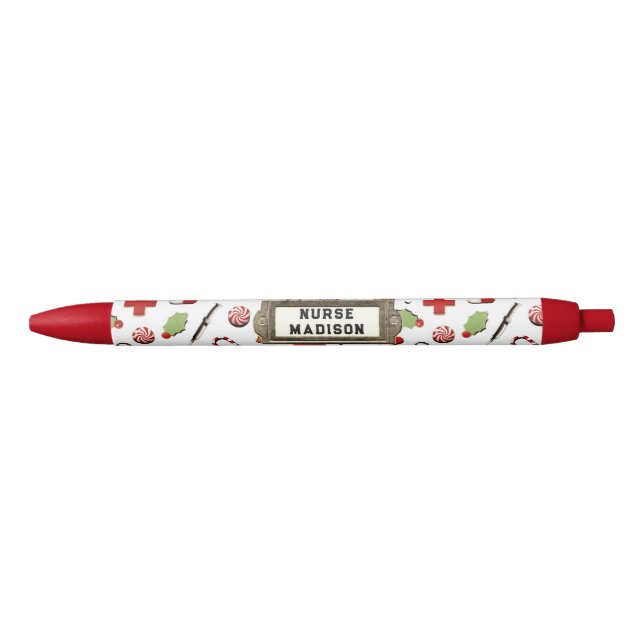 Stylo Noir Cadeaux de Noël pour infirmières (Devant)