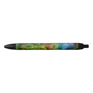 Stylo Noir Cadre tropical luxuriant de SlipperyJoe's rhinocér