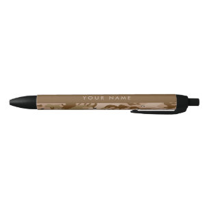 Stylo Noir Cailloux du Camouflage du désert, Votre nom, Perso
