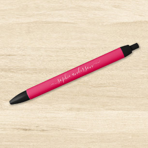 Stylo Noir Calligraphie de couleur personnalisable et script