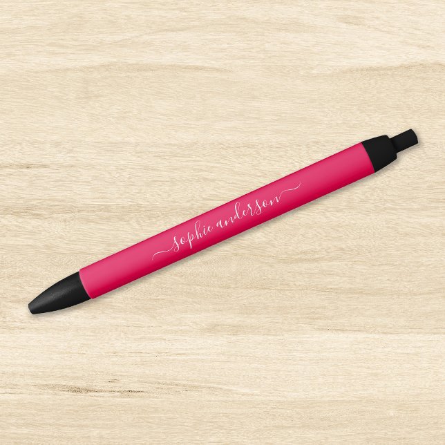 Stylo Noir Calligraphie de couleur personnalisable et script  (Créateur téléchargé)