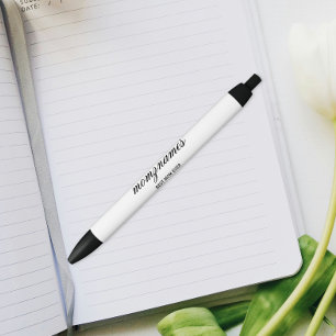 Stylo Noir Calligraphie de nom personnalisée Meilleure Maman