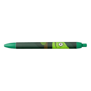 Stylo Noir Caméléon vert mignon