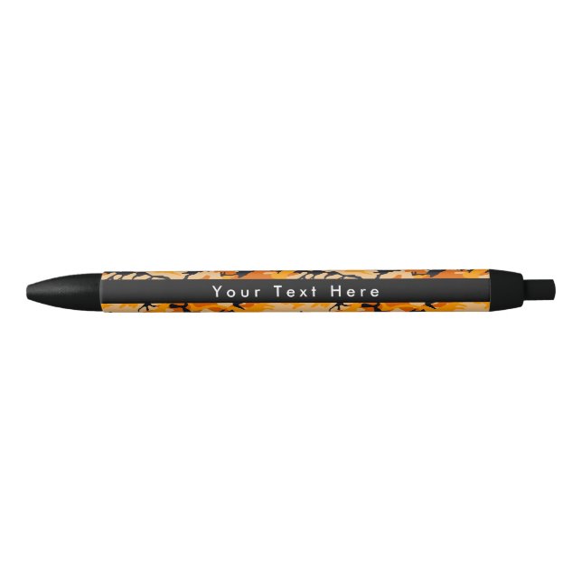 Stylo Noir Camo orange, Camouflage, Militaire, Armée (Devant)