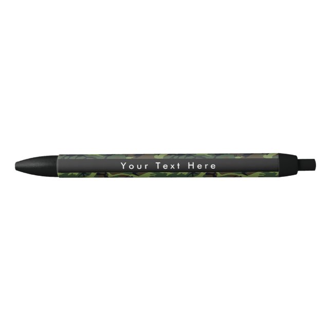Stylo Noir Camo Vert, Camouflage, Militaire, Armée (Devant)