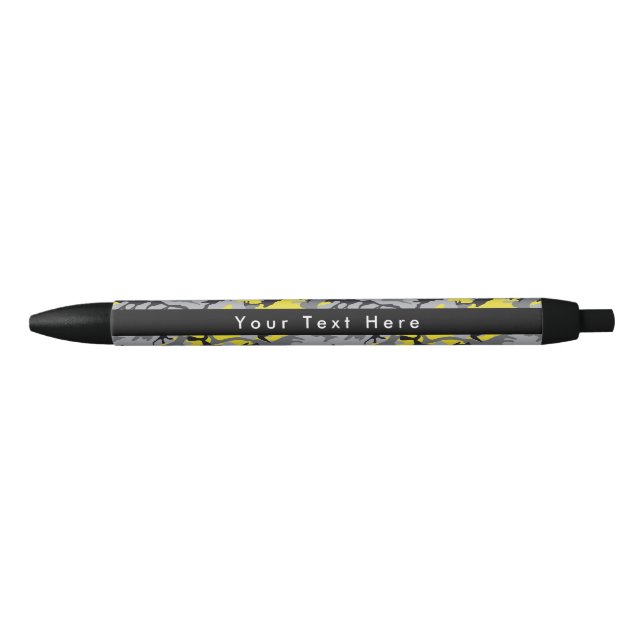 Stylo Noir Camouflage Jaune et Geay, Militaire, Armée (Devant)
