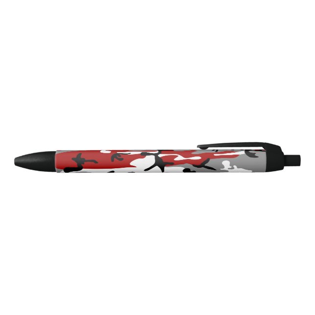 Stylo Noir Camouflage rouge et gris, Militaire, Armée (Haut)