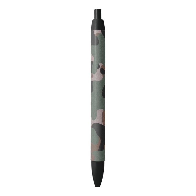 Stylo Noir Camouflage vert (devant Vertical)