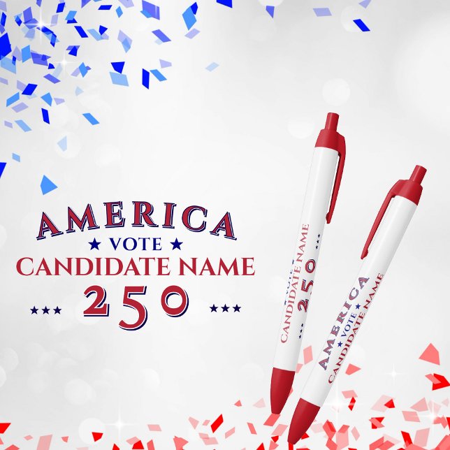 Stylo Noir Candidat à la campagne électorale politique Americ (America 250 Republican Red Political Election Campaign Candidate 
Pen Gift for Voters Volunteers)