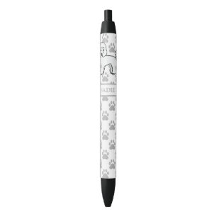 Stylo Noir Caniche jouet blanc Chien de dessin animé mignon &